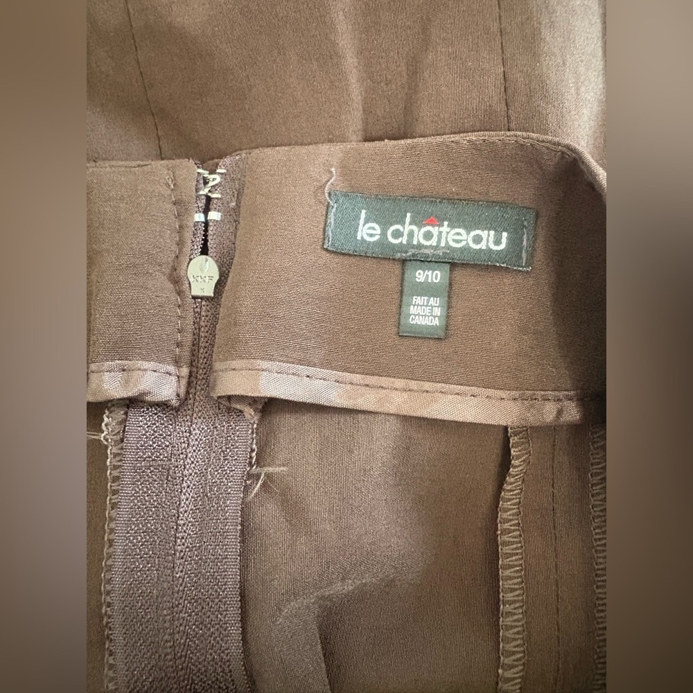Le Chateau Brown Pleated Skirt Size 9 10 - Picture 4 of 5